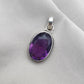 Natural Amethyst Cut Silver Pendant 925 Sterling Purple Gemstone Necklace Handmade February Birthstone Jewelry Gift for Her