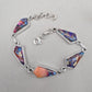 Spiny Oyster Turquoise 925 Sterling Silver Multi Stone Link Bracelet Handmade Boho Statement Jewelry