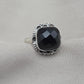 925 Sterling Silver Black Onyx Ring Cushion Cut Natural Gemstone Handmade Vintage Style Gift