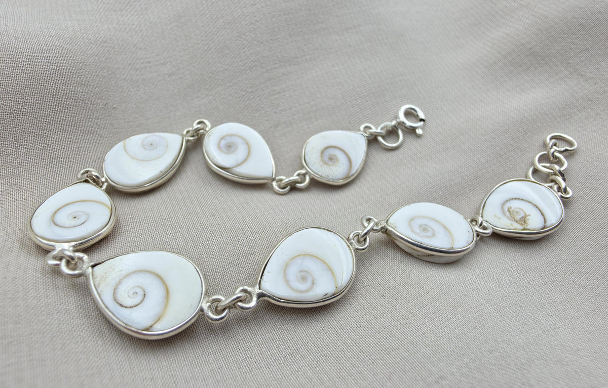Shiva Eye 925 Silver Bracelet Spiritual Protection Handmade Jewelry Gift for Her