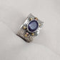 Blue Sapphire Spinner Ring 925 Sterling Silver Meditation Band, Anxiety Relief