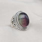 Rainbow Fluorite Ring: 925 Sterling Silver Boho Statement Jewelry