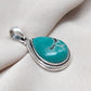 Tibetan Turquoise Pear Pendant: Sterling Silver Boho Necklace