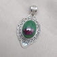 Ruby Zoisite 925 Sterling Silver Pendant: Handmade Chakra Healing Necklace