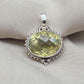 Lemon Quartz Pendant: Oval Faceted Cut 925 Sterling Silver Necklace Handmade Jewelry