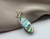 925 Sterling Silver Abalone Shell Teardrop Pendant Natural Pendant Handmade Jewelry