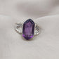 Amethyst Hexagon 925 Sterling Silver Ring: Twisted Band, Spiritual Jewelry