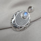 Rainbow Moonstone Pendant 925 Sterling Silver Moon Design Necklace June Birthstone Crystal Jewelry Gift