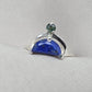 Lapis Lazuli Ring 925 Sterling Silver Dual Stone Moss Agate Statement Ring