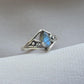 925 Sterling Silver Labradorite Ring Marquise Blue Flash Gemstone Geometric Modern Minimal Ring