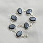 Black Onyx 925 Sterling Silver Faceted Oval Stone Link Bracelet Handmade Jewelry