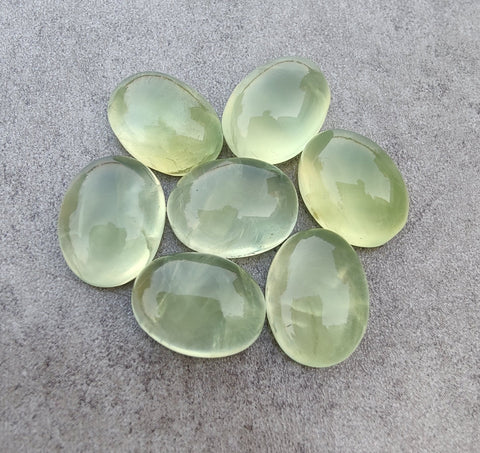 Natural Prehnite Oval Shape Cabochon Flat Back Calibrated AAA+ Quality Wholesale Gemstones, All Sizes Available