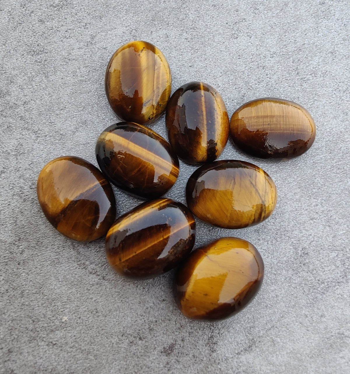 AAA+ Quality Natural Tiger Eye Oval Shape Cabochon Flat Back Calibrated Wholesale Gemstones, All Sizes Available