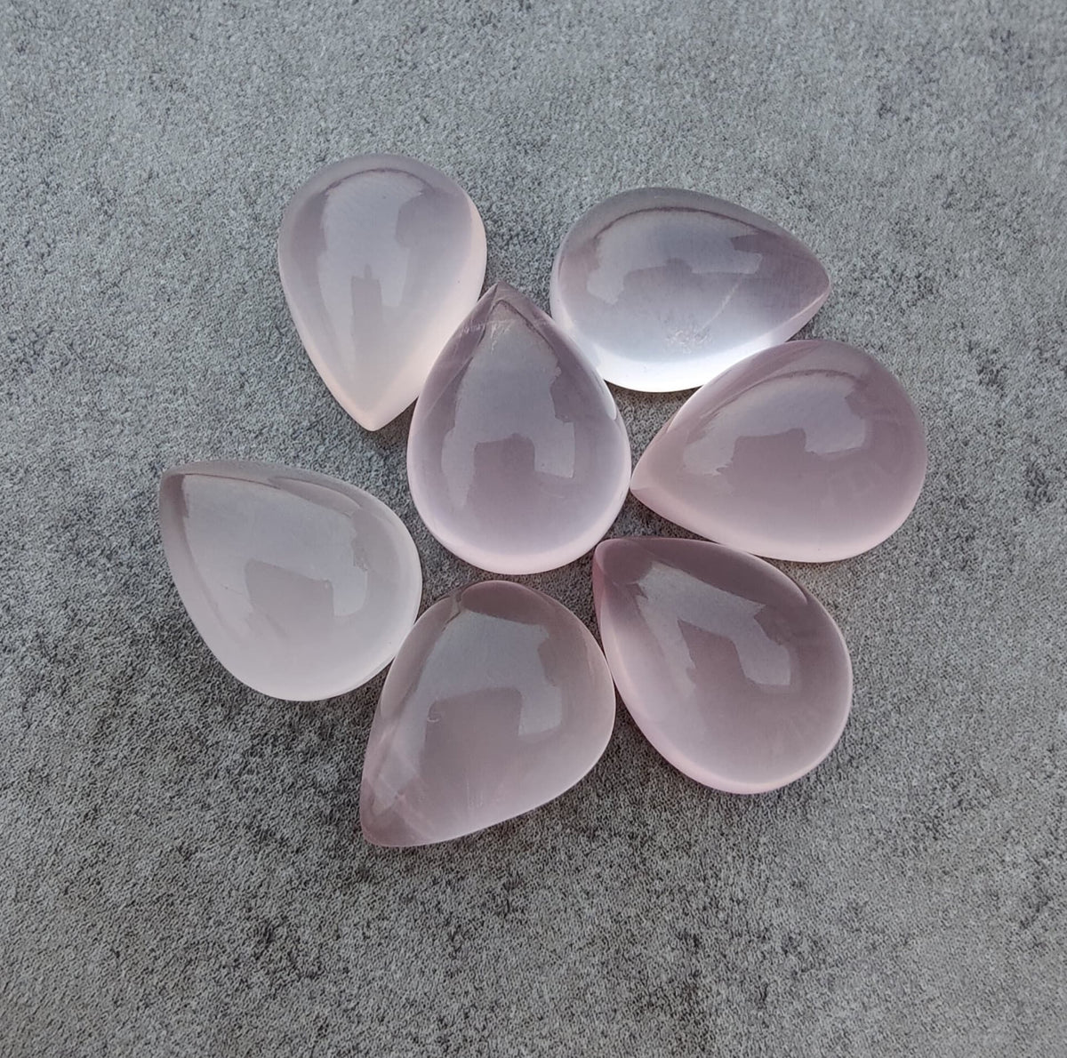 AAA+ Quality Natural Rose Quartz Teardrop Shape Cabochon Flat Back Calibrated Pear Shape Wholesale Gemstones, All Sizes Available