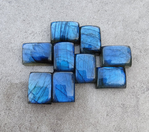 Natural Labradorite Rectangle Shape Cabochon AAA+ Quality Flat Back Calibrated Wholesale Gemstones, All Sizes Available