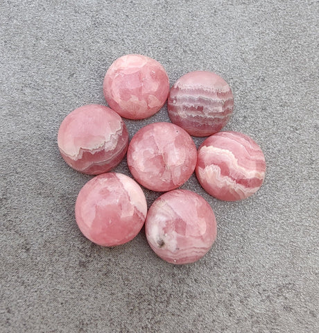 Natural Rhodochrosite Round Shape Cabochon Flat Back Calibrated Top Grade Wholesale Gemstones, Custom Sizes Available