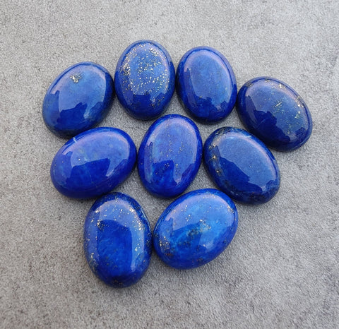 Natural Lapis Lazuli Oval Shape Cabochon Flat Back AAA+ Quality Calibrated Wholesale Gemstones, All Sizes Available