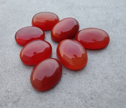 AAA+ Quality Natural Red Onyx Oval Shape Cabochon Flat Back Calibrated Wholesale Gemstones, All Sizes Available