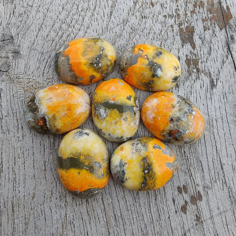 Natural Bumble Bee Jasper Oval Shape Cabochon Flat Back Calibrated AAA+ Quality Wholesale Gemstones, All Sizes Available