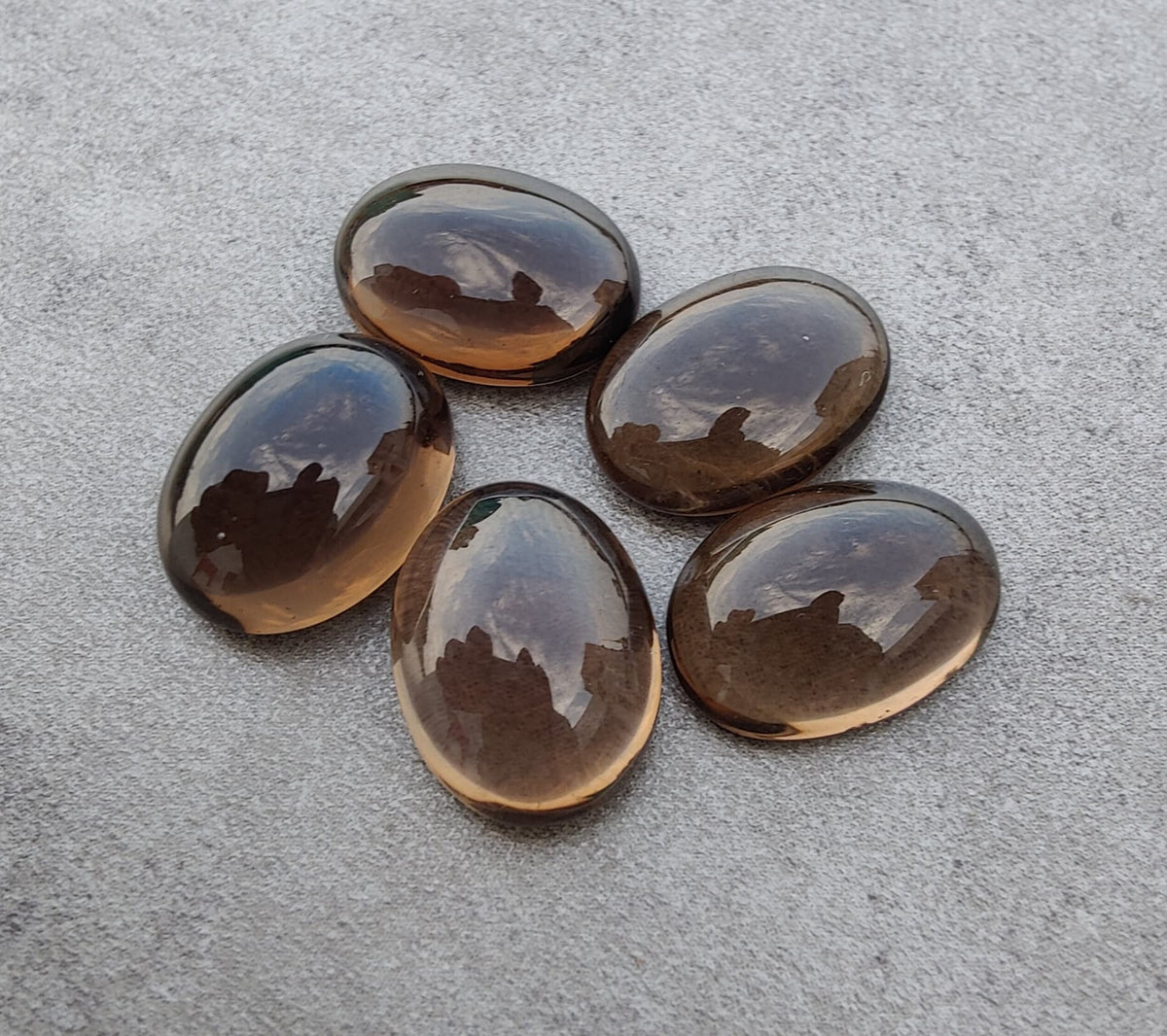 Top Quality Natural Smoky Quartz Oval Shape Cabochon Flat Back Calibrated Wholesale Gemstones, All Sizes Available