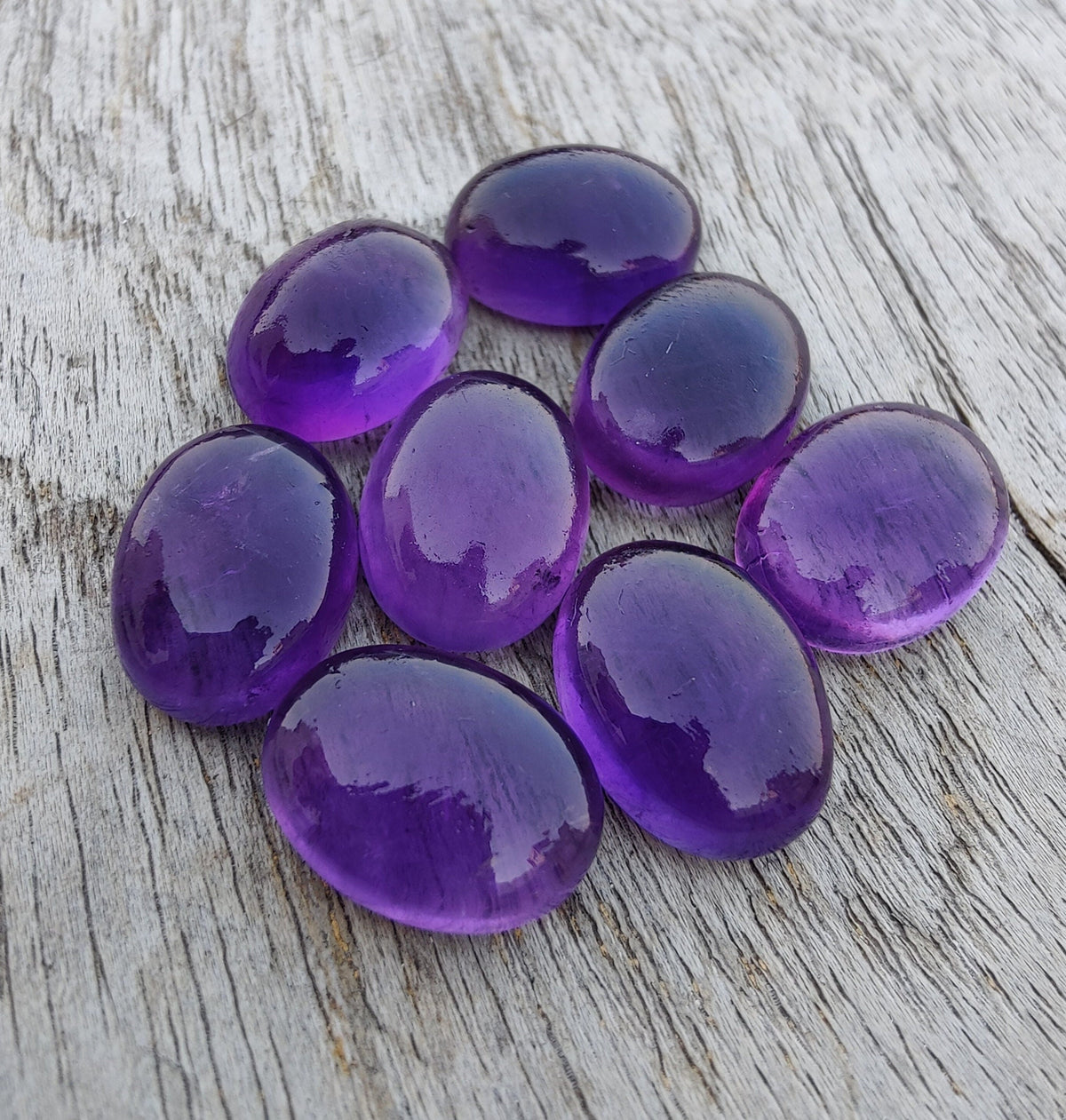 Top Quality Natural Amethyst Oval Shape Cabochon Flat Back Calibrated Wholesale Gemstones, All Sizes Available