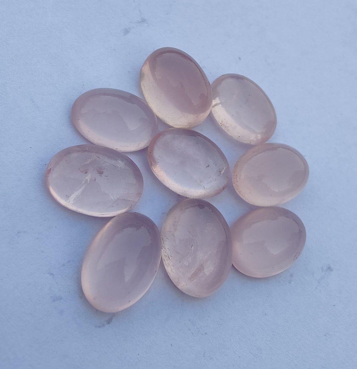 AAA+ Quality Natural Rose Quartz Oval Shape Cabochon Flat Back Calibrated Wholesale Gemstones, All Sizes Available