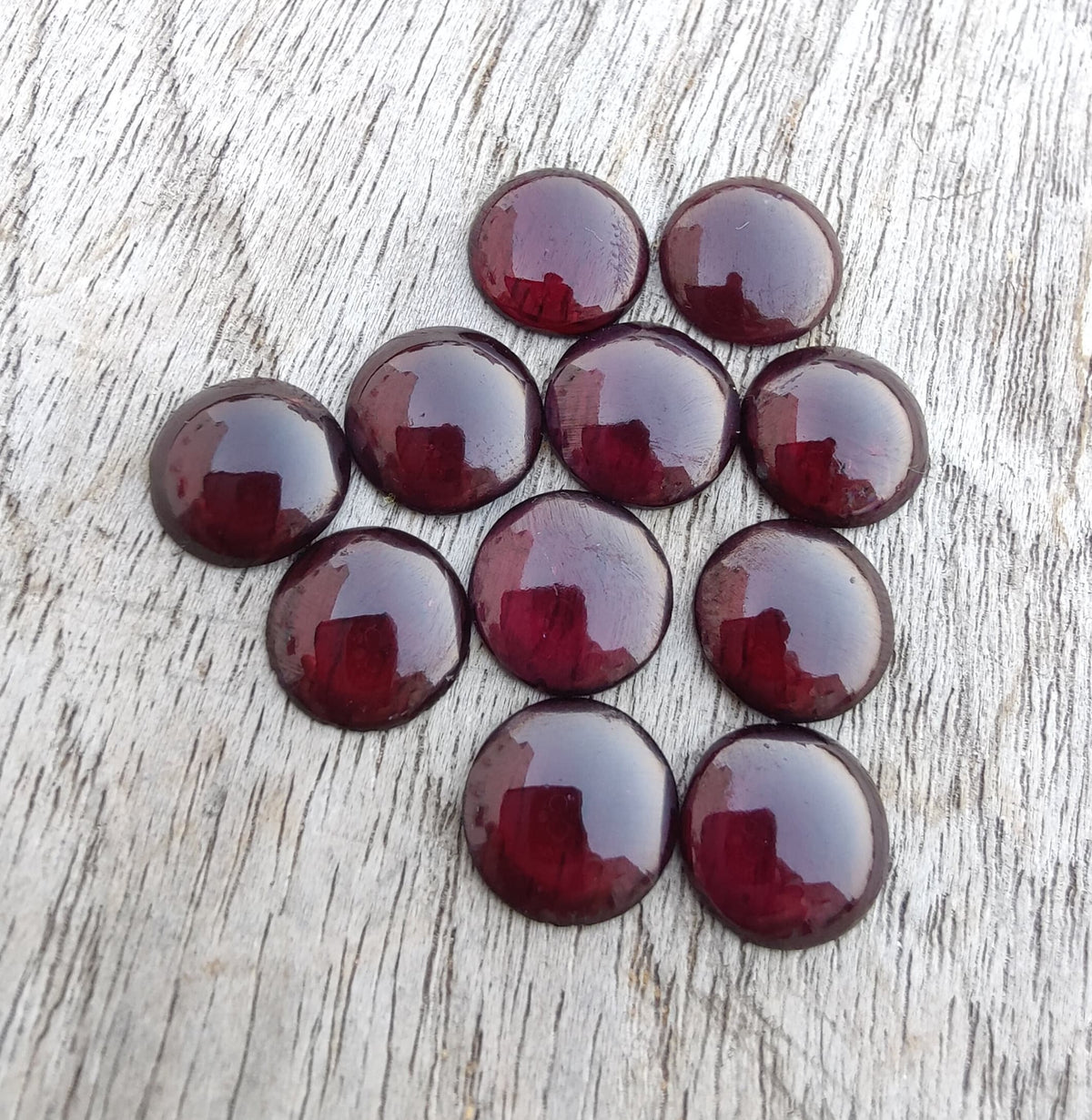 Natural Garnet Round Shape Cabochon Flat Back Calibrated High Quality Wholesale Gemstones, Custom Sizes Available