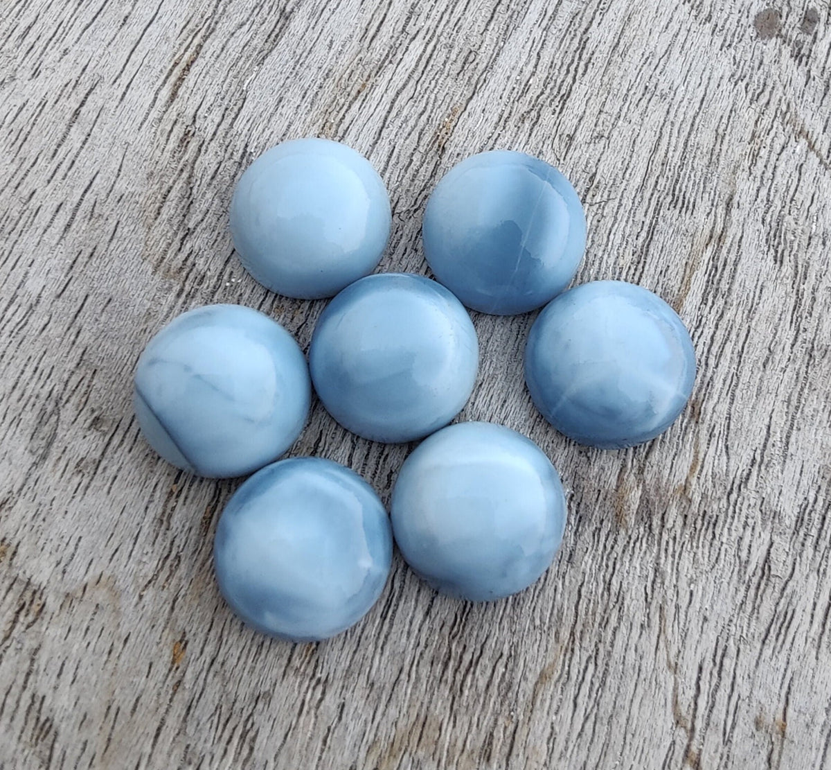 Natural Blue Opal Round Shape Cabochon Flat Back AAA+ Quality Calibrated Wholesale Gemstones, All Sizes Available