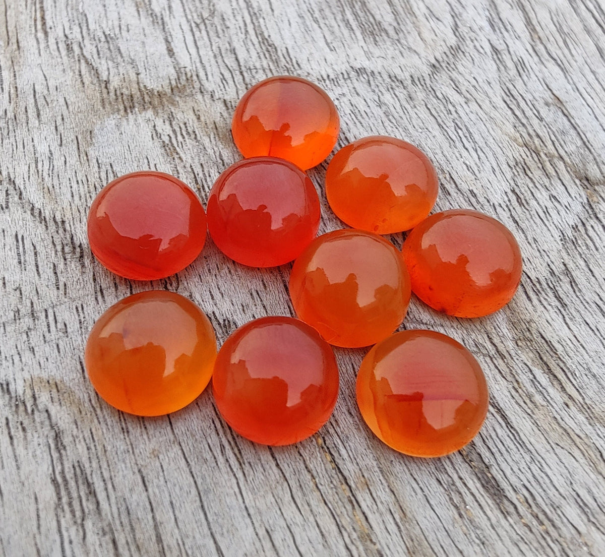 Natural Carnelian Round Shape Cabochon Flat Back Calibrated AAA+ Quality Wholesale Gemstones, All Sizes Available