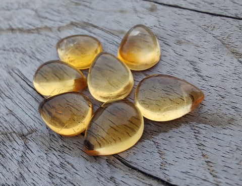 Top Quality Natural Citrine Pear Shape Cabochon Flat Back Calibrated Teardrop Shape Wholesale Gemstones, Custom Sizes Available