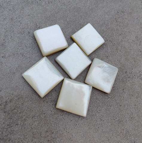 AAA+ Quality Natural Mother of Pearl Square Shape Cabochon Flat Back Calibrated Wholesale Gemstones, All Sizes Available