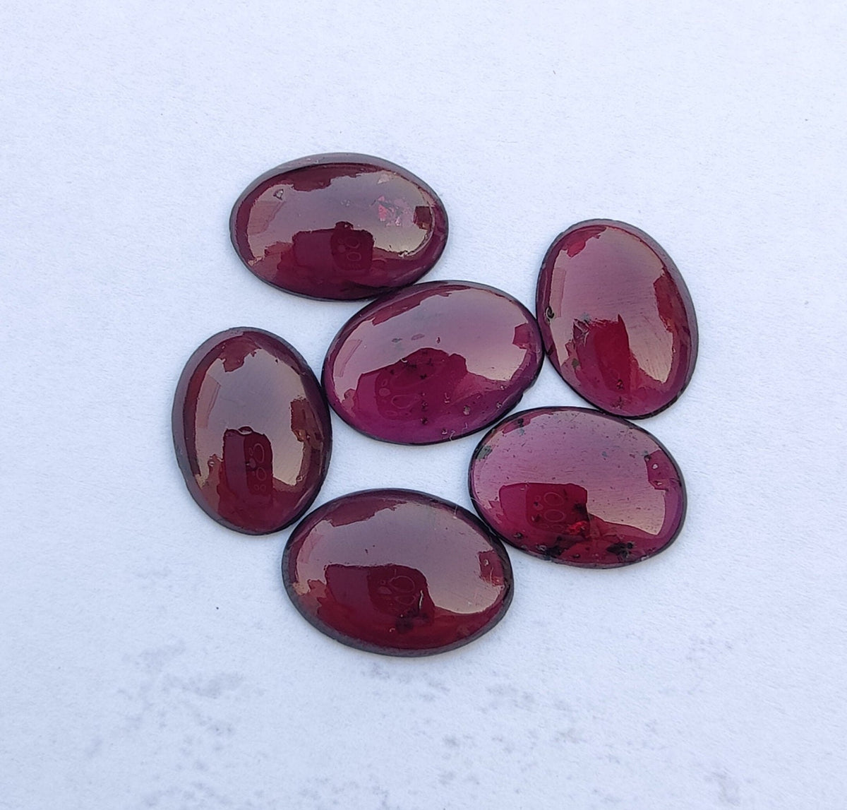 AAA+ Quality Natural Garnet Oval Shape Cabochon Flat Back Calibrated Wholesale Gemstones, All Sizes Available