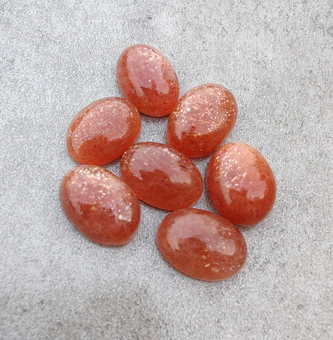 Top Quality Natural Sunstone Oval Shape Cabochon Flat Back Calibrated Wholesale Gemstones, Custom Sizes Available