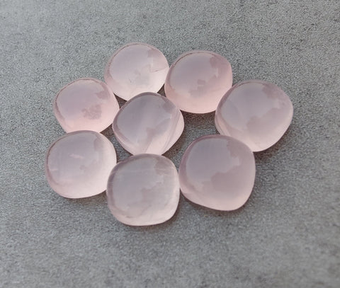 Natural Rose Quartz Square Cushion Shape Cabochon Flat Back AAA+ Quality Calibrated Wholesale Gemstones, All Sizes Available