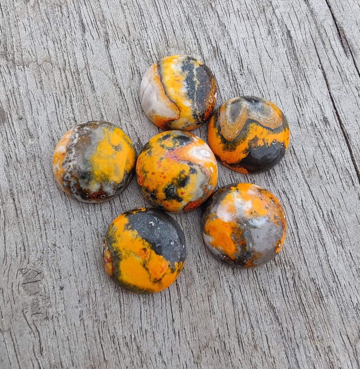 AAA+ Quality Natural Bumble Bee Jasper Round Shape Cabochon Flat Back Calibrated Wholesale Gemstones, All Sizes Available