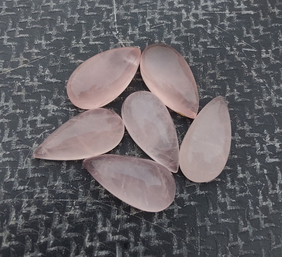 AAA+ Quality Natural Rose Quartz Big Pear Shape Cabochon Flat Back Calibrated Teardrop Shape Wholesale Gemstones, All Sizes Available