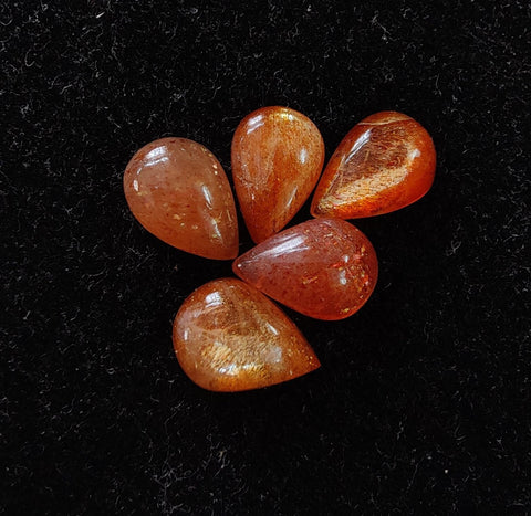 AAA+ Quality Natural Sunstone Teardrop Shape Cabochon Flat Back Calibrated Pear Shape Wholesale Gemstones, All Sizes Available