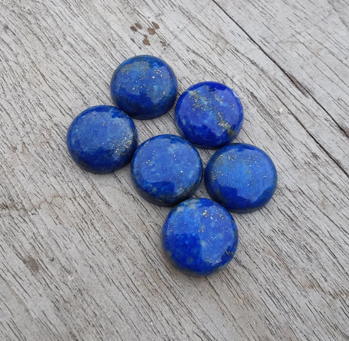 AAA+ Quality Natural Lapis Lazuli Round Shape Cabochon Flat Back Calibrated Wholesale Gemstones, All Sizes Available