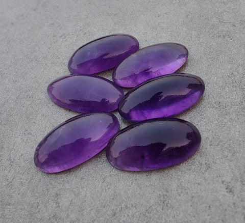 AAA+ Quality Natural Amethyst Big Oval Shape Cabochon Flat Back Calibrated Wholesale Gemstones, All Sizes Available