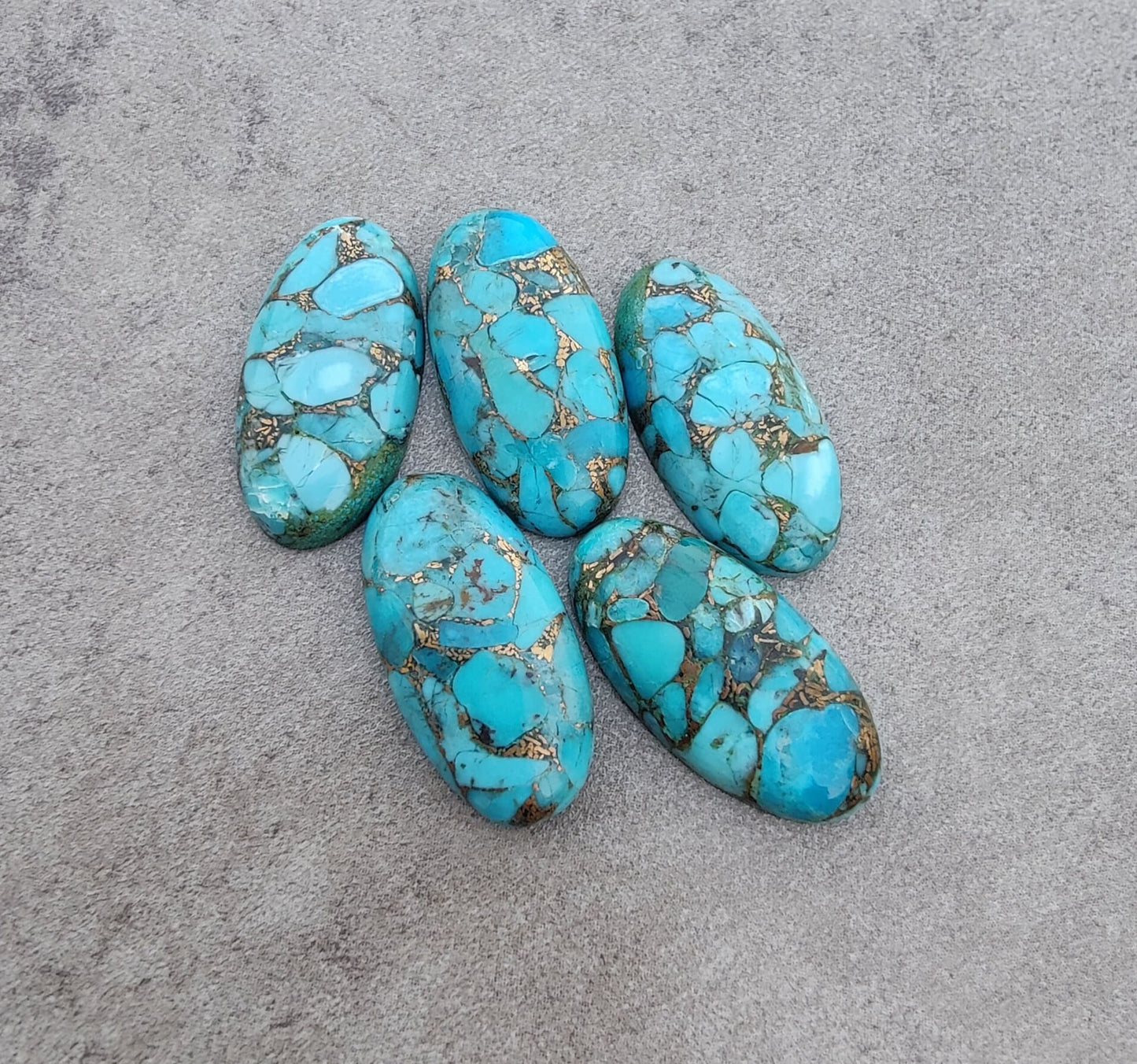 AAA+ Quality Natural Blue Copper Turquoise Big Oval Shape Cabochon Flat Back Calibrated Wholesale Gemstones, All Sizes Available
