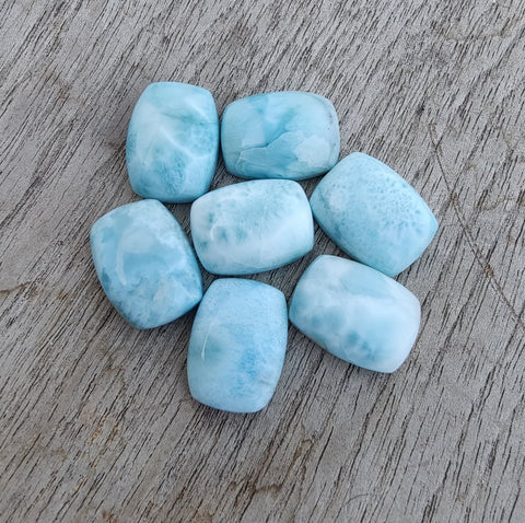 AAA+ Quality Natural Larimar Rectangle Cushion Shape Cabochon Flat Back Calibrated Wholesale Gemstones, Custom Sizes Available