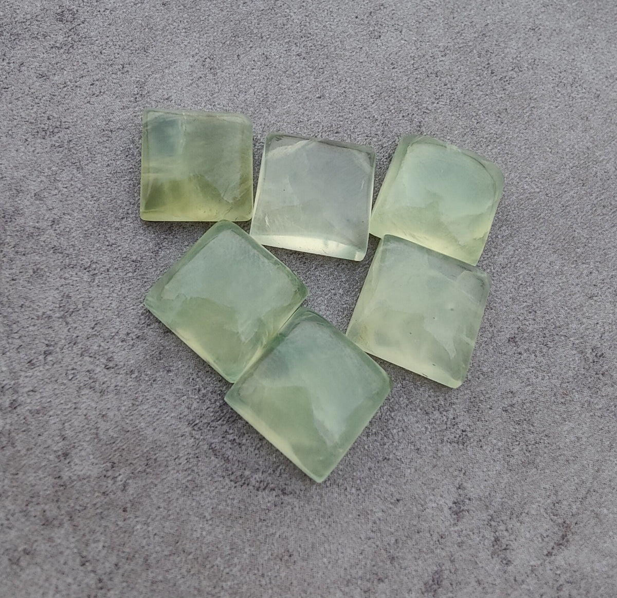 Natural Prehnite Square Shape Cabochon Flat Back AAA+ Quality Calibrated Wholesale Gemstones, All Sizes Available