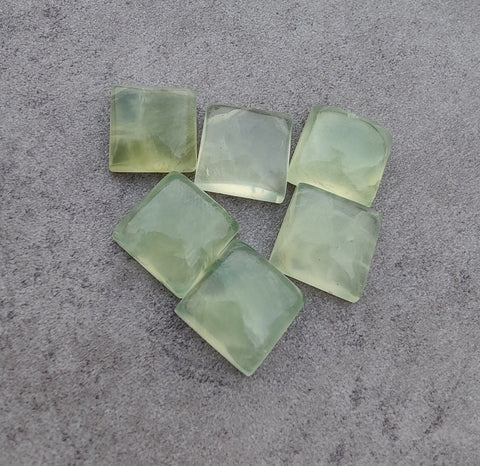 Natural Prehnite Square Shape Cabochon Flat Back AAA+ Quality Calibrated Wholesale Gemstones, All Sizes Available