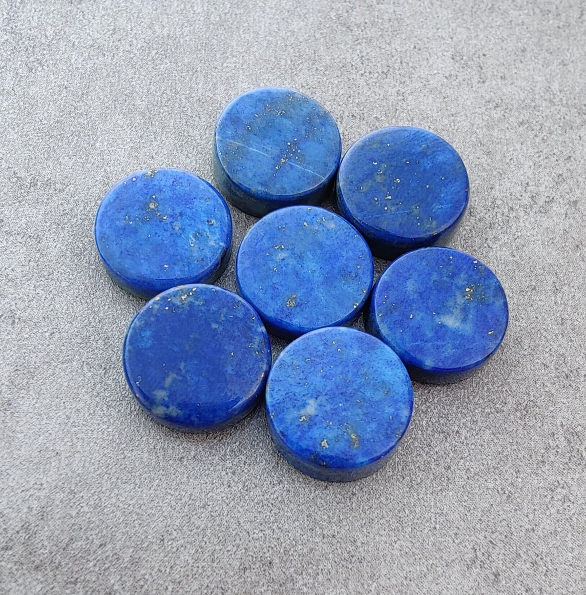 AAA+ Quality Natural Lapis Lazuli Round Shape Coin Flat Back Calibrated Wholesale Gemstones, All Sizes Available