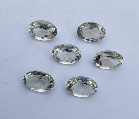 Natural Green Amethyst Oval Shape Faceted Cut Flat Back Calibrated AAA+ Quality Wholesale Gemstones, All Sizes Available