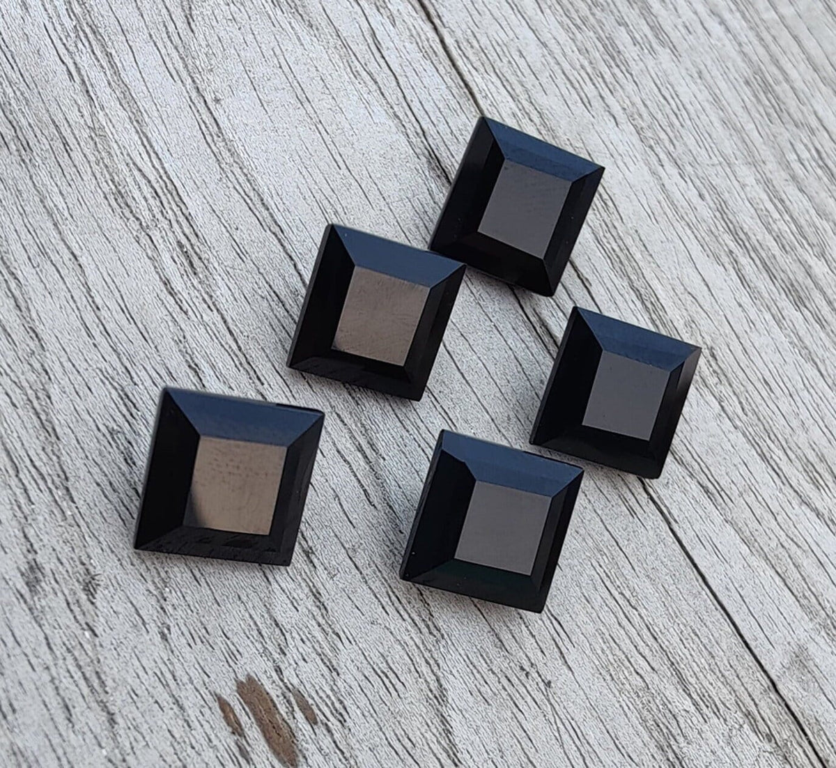 Natural Black Onyx Square Shape Faceted Cut Calibrated AAA+ Quality Wholesale Gemstones, All Sizes Available