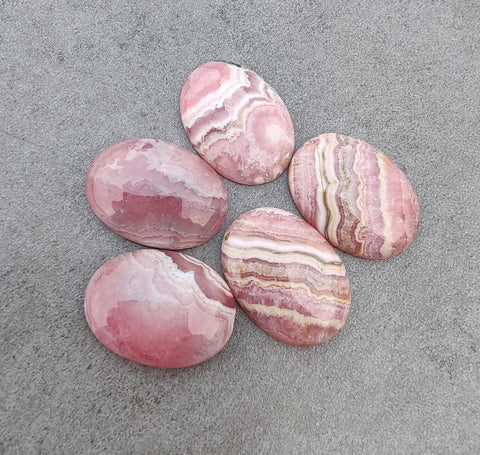 Natural Rhodochrosite Oval Shape Cabochon Flat Back Calibrated Wholesale AAA+ Quality Gemstones, Custom Sizes Available