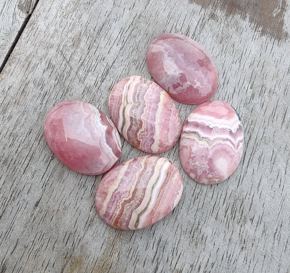 AAA+ Quality Natural Rhodochrosite Oval Shape Cabochon Flat Back Calibrated Wholesale Gemstones, All Sizes Available