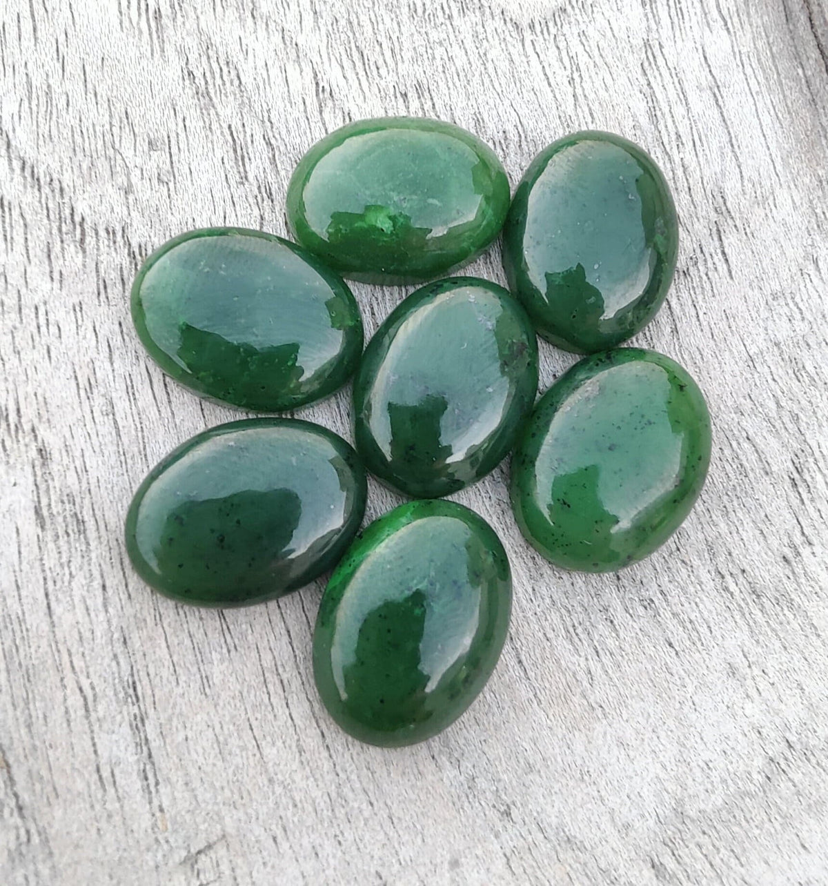 AAA+ Quality Natural Nephrite Jade Oval Shape Cabochon Flat Back Calibrated Wholesale Gemstones, All Sizes Available