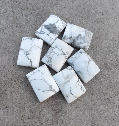 Natural Howlite Rectangle Shape Cabochon AAA+ Quality Flat Back Calibrated Wholesale Gemstones, All Sizes Available